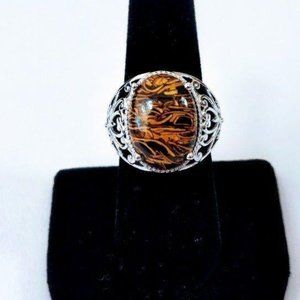 Indian Script Stone Ring